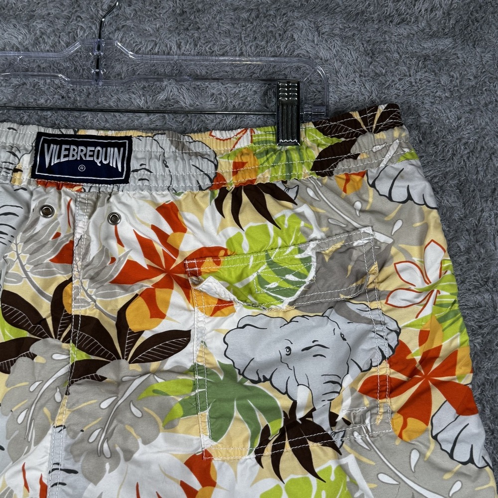 Vilebrequin Shorts Mens XL Multicolor Elephant Floral Swim Trunks Tropical - Picture 9 of 13